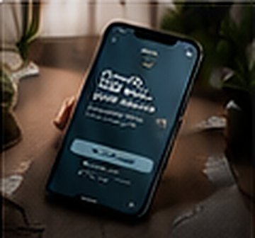Phone showing an app on a desk