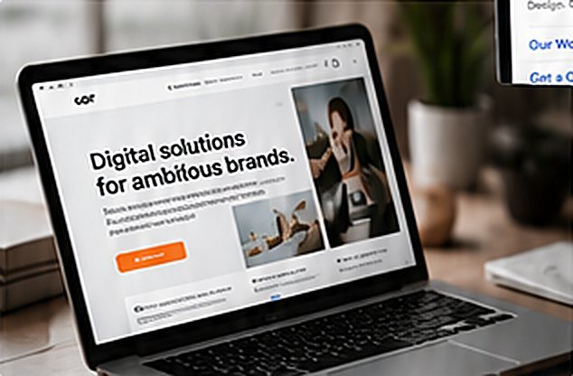 Landing page on a laptop