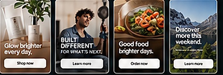Four ad creatives in different formats