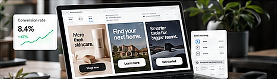 Ad creative and landing pages on devices