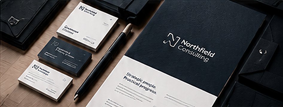 Northfield brand identity on stationery