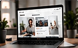 Website on a laptop
