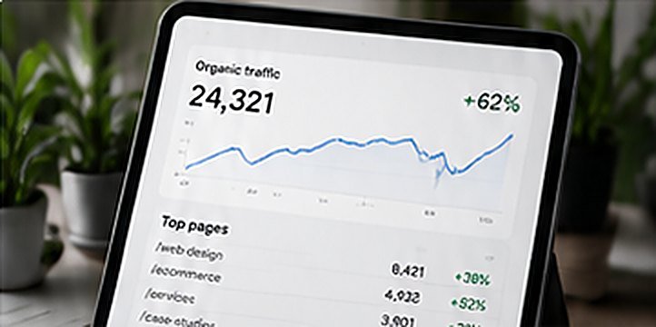 Organic traffic report on a tablet