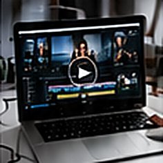 Laptop with video editing software