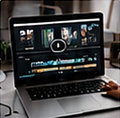 Laptop with video editing software